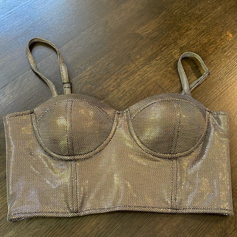 Charlotte Russe bustier size large black and gold